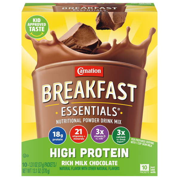 Carnation Breakfast Essentials High Protein Milk Chocolate Drink Mix 10 ct