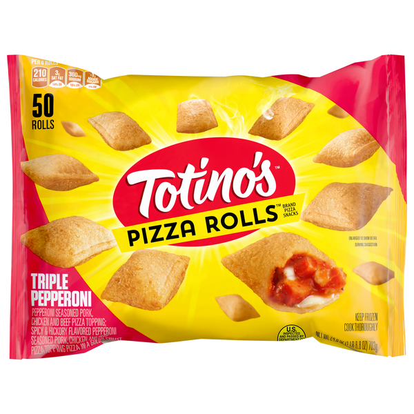 Totino's Triple Pepperoni Pizza Rolls Snacks - 50 ct Frozen
