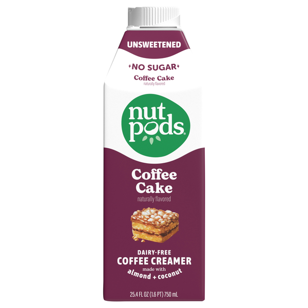 nutpods Dairy Free Unsweetened Coffee Cake Flavor Almond + Coconut Creamer
