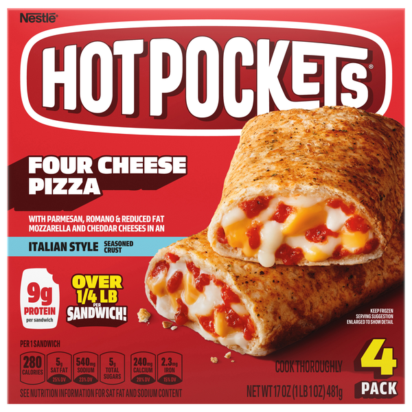 HOT POCKETS Four Cheese Pizza Sandwiches - 4 ct Frozen