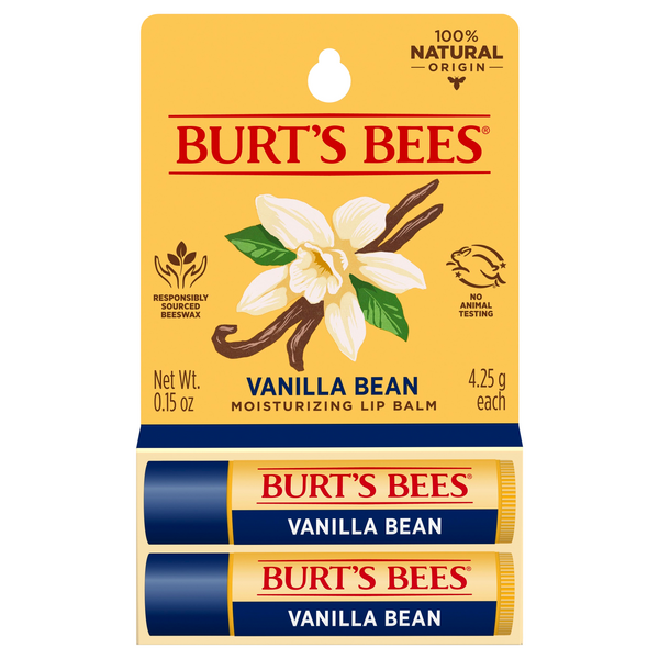 Burt's Bees Vanilla Bean Moisturizing Lip Balm - 2 ct