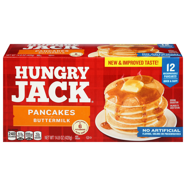 Hungry Jack Buttermilk Pancakes Microwavable - 12 ct