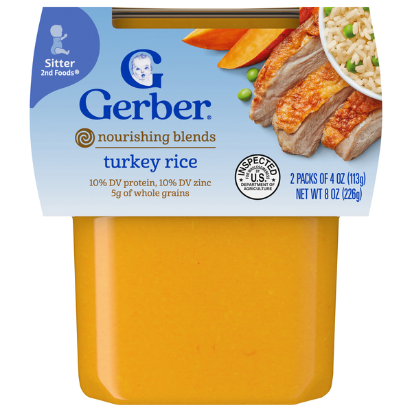Gerber Mealtime 2nd Baby Food Turkey Rice - 2 ct