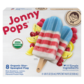 JonnyPops Organic Dairy Free Star-Spangled Flag Water Pops - 8 ct Frozen