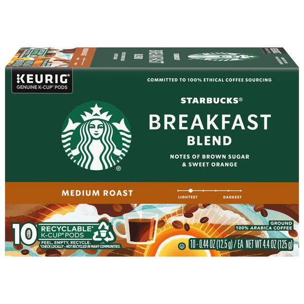 Starbucks Breakfast Blend Medium Roast K-Cup Coffee Pods