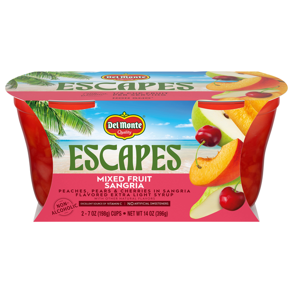 Del Monte Escapes Non-Alcoholic Mixed Sangria Fruit Cups - 2 ct