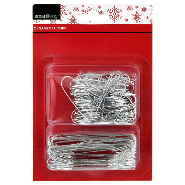 Smart Living Holiday Ornament Hooks Silver