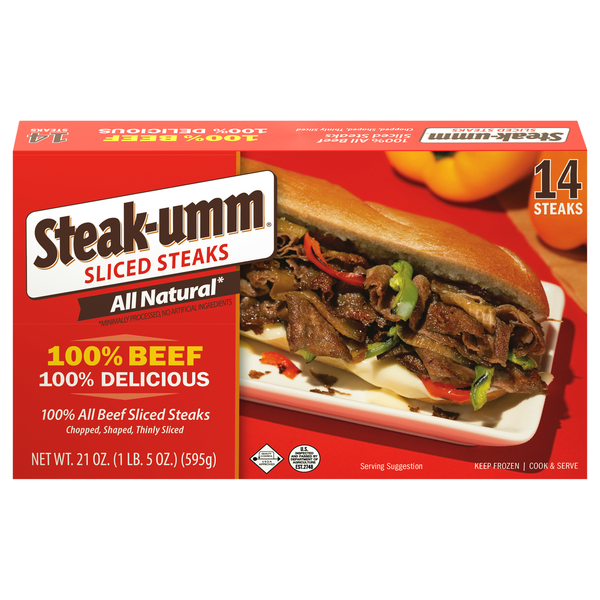Steak-Umm Sliced Beef Sandwich Steaks - 14 ct Frozen