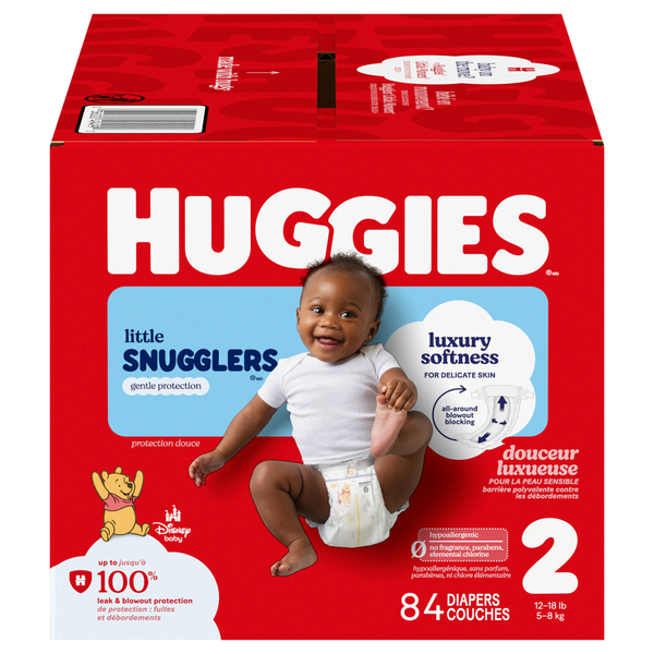 Huggies Little Snugglers Size 2 Baby Diapers 12-18 lb