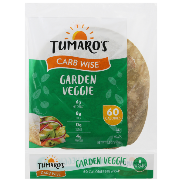 Save on Tumaro's Wraps Garden Veggie LowinCarb 8 ct Order Online