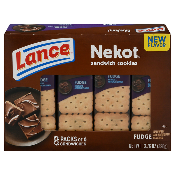 Save on Lance Nekot Sandwich Cookies Fudge 6 ct ea 8 pk Order