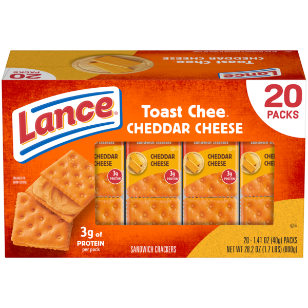 Lance Toast Chee Cheddar Cheese Sandwich Crackers Value Pack - 20 ct