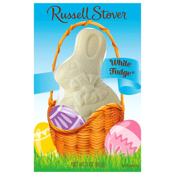 Russell Stover Solid White Fudge Bunny Easter Candy