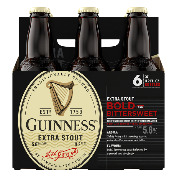 Guinness Extra Stout Bold & Bittersweet Beer - 6 pk
