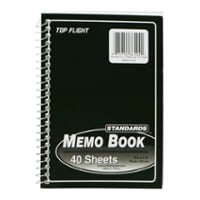 Top Flight Memo Book Side Wire Assorted Colors 4 X 6 Inch - 40 Sheets