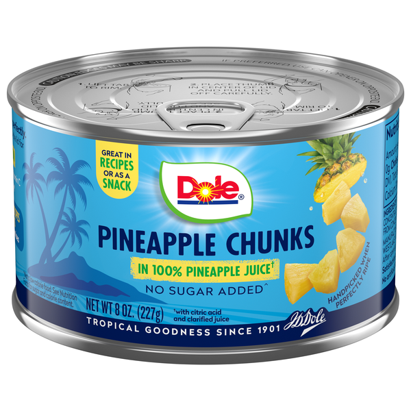 Dole No Sugar Added Pineapple Chunks in Juice