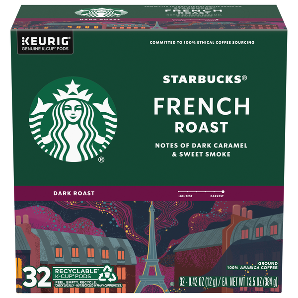 Starbucks French Roast Dark Roast Coffee K-Cup Pods