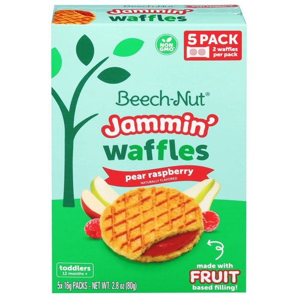 Beech-Nut Toddler Jammin' Pear Raspberry Waffles - 5 ct