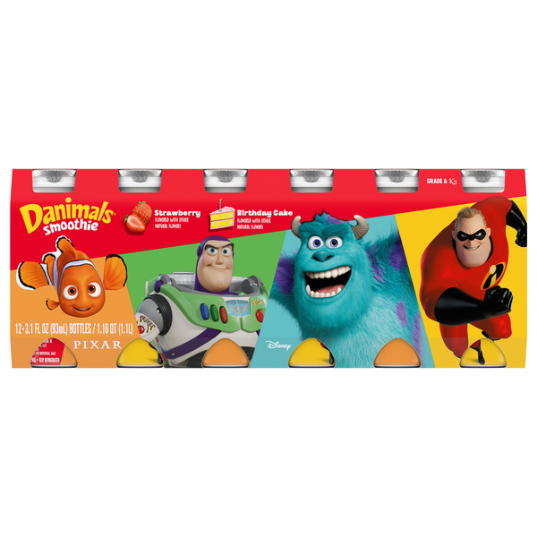 Danimals Smoothie Strawberry & Birthday Cake Yogurt Drink - 12 pk