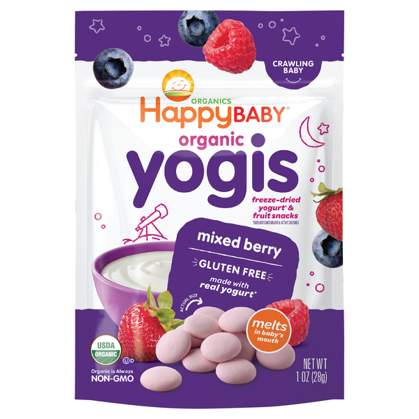 Happy Baby Organics Yogis Mixed Berry Yogurt & Fruit Snacks