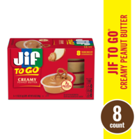 Jif To Go Creamy Peanut Butter Portable Snack Cups - 8 ct