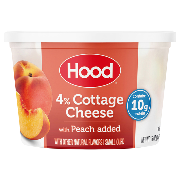 Hood 1% Low Fat Small Curd Cottage Cheese with Peaches