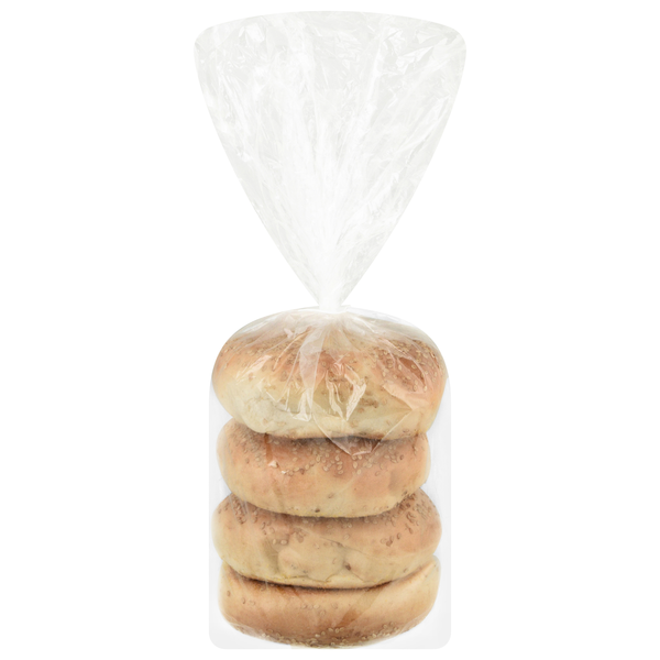 Hannaford Bakery Sesame Bagels Unsliced - 4 ct