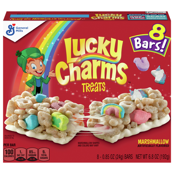 Lucky Charms Marshmallow Treat Bars - 8 ct