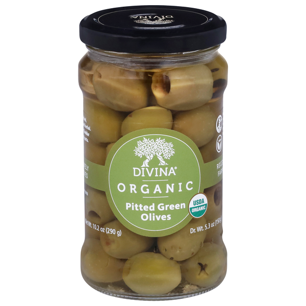 Divina Organic Pitted Green Olives