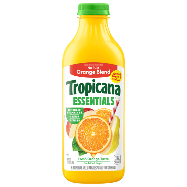 Tropicana Essentials No Pulp Orange Blend Juice