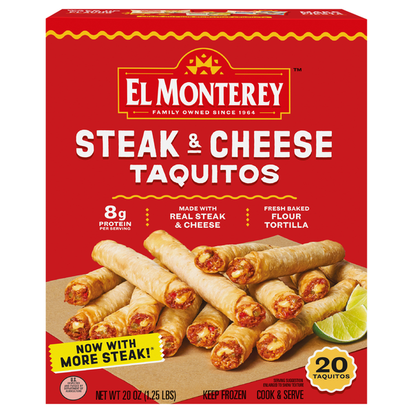 El Monterey Steak & Cheese Taquitos - 20 ct Frozen