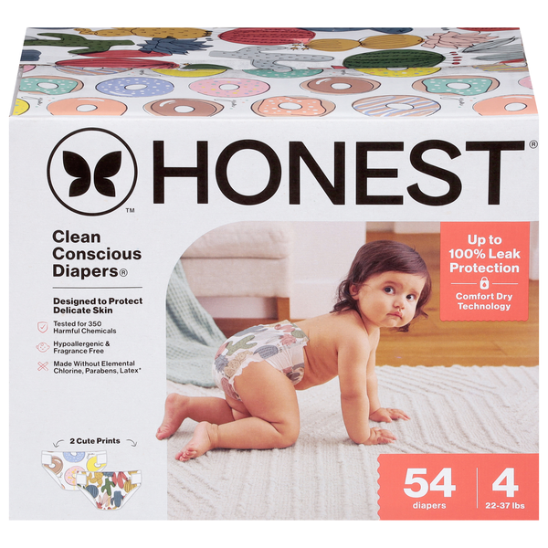 Honest Busy Babe Size 4 Baby Diapers 22-37 lb