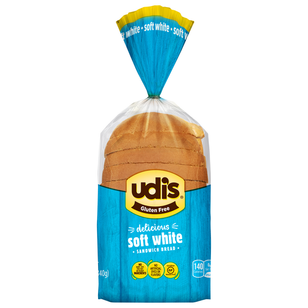 Udi's Gluten Free Soft White Sliced Bread Frozen