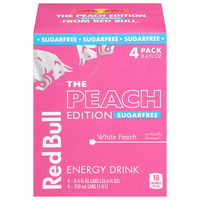 Red Bull Sugar Free White Peach Energy Drink - 4 pk