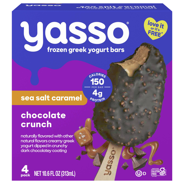 Yasso Sea Salt Caramel Chocolate Crunch Greek Yogurt Bars - 4 ct