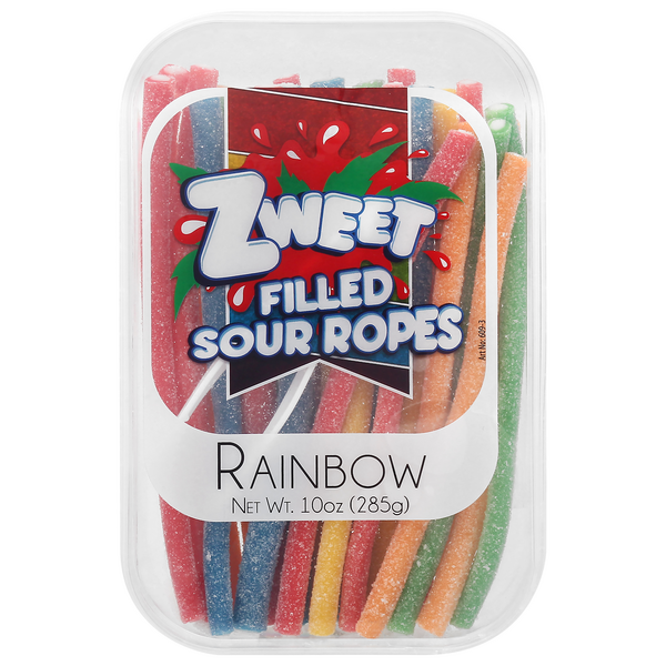 Zweet Rainbow Filled Sour Ropes Candy