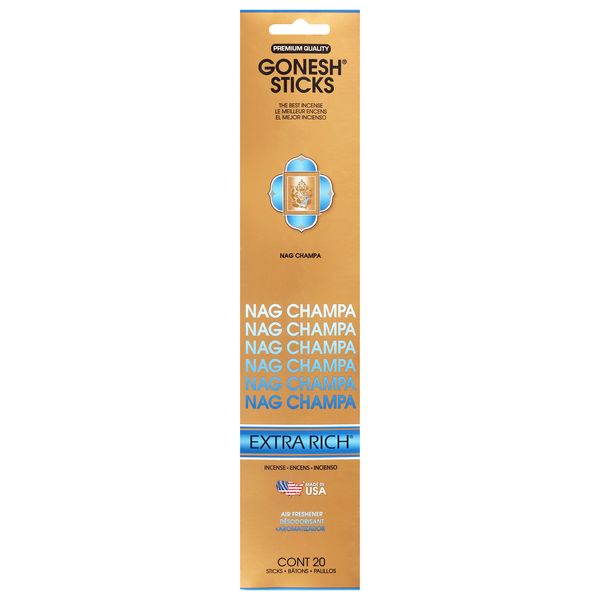 Gonesh Sticks Extra Rich Nag Champa Incense Air Freshener