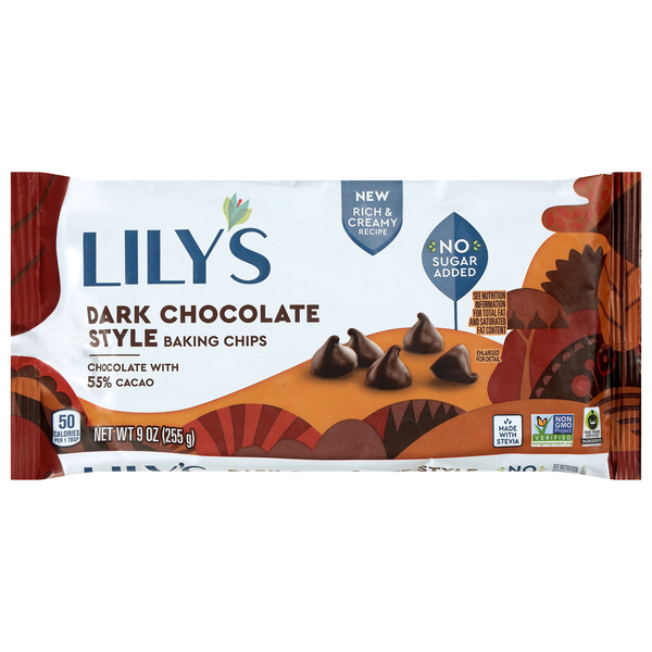 Lily's No Sugar Added Dark Chocolate Baking Morsel Chips