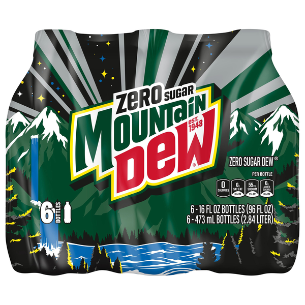 Mtn Dew Zero Sugar Soda - 6 pk