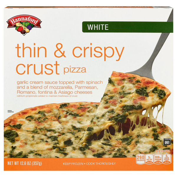 Hannaford Thin & Crispy Crust White Pizza Frozen