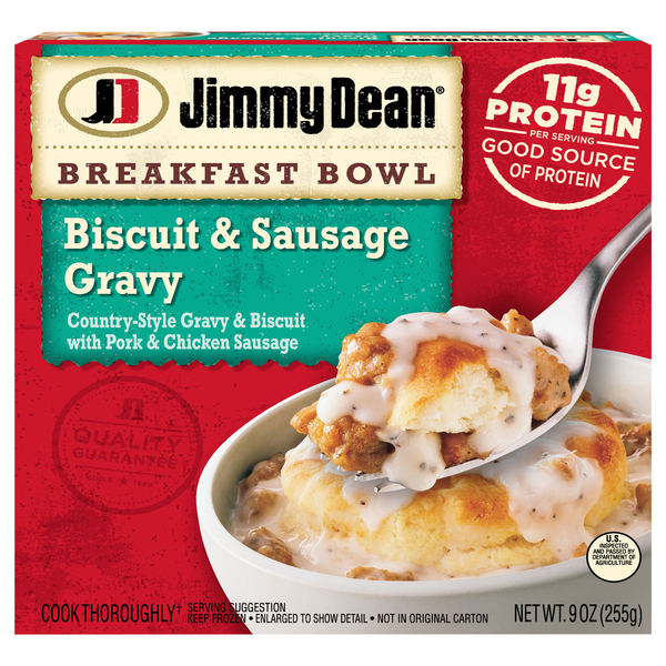 Jimmy Dean Biscuit & Sausage Gravy Breakfast Bowl Frozen Meal