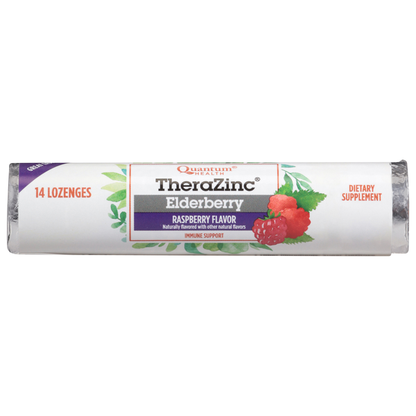 Quantum Health Thera Zinc Elderberry Lozenges Raspberry