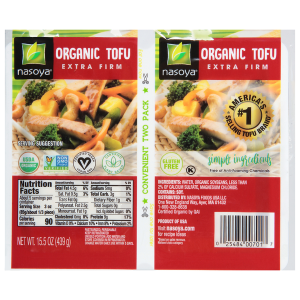 Nasoya Organic Extra Firm Tofu Twin Pack - 2 ct