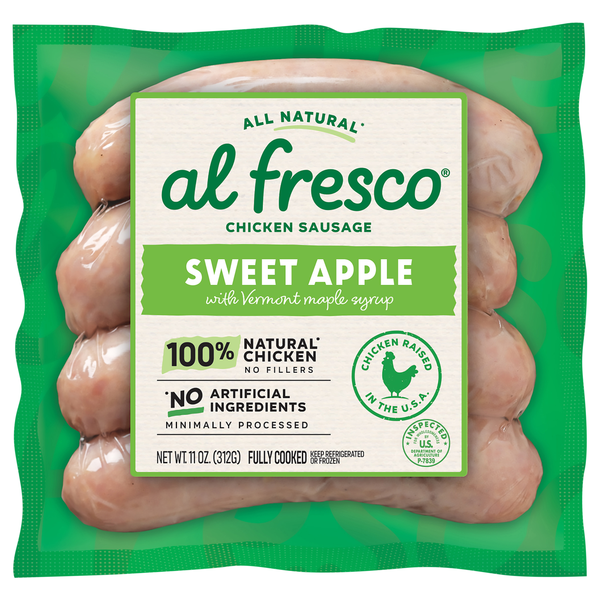 Al Fresco Natural Sweet Apple Chicken Sausage - 4 ct