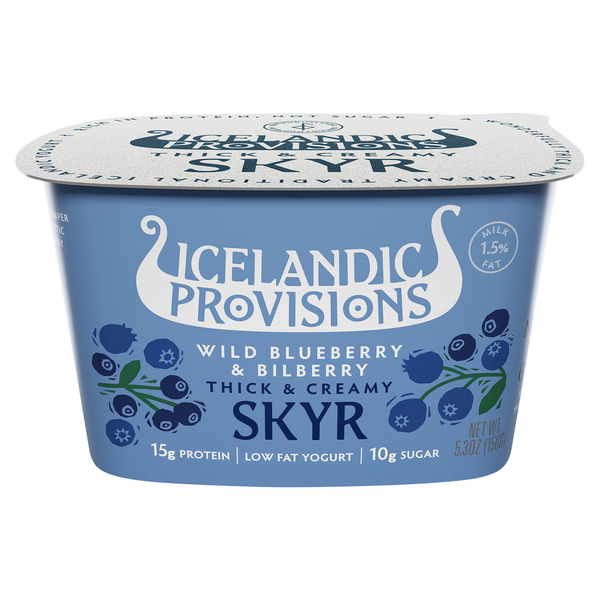 Icelandic Provisions Thick & Creamy Low Fat Blueberry Billberry Yogurt Cup
