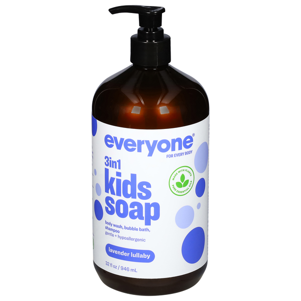 Everyone Kids Lavender Lullaby 3-in-1 Soap Body Wash Bubble Bath Shampoo