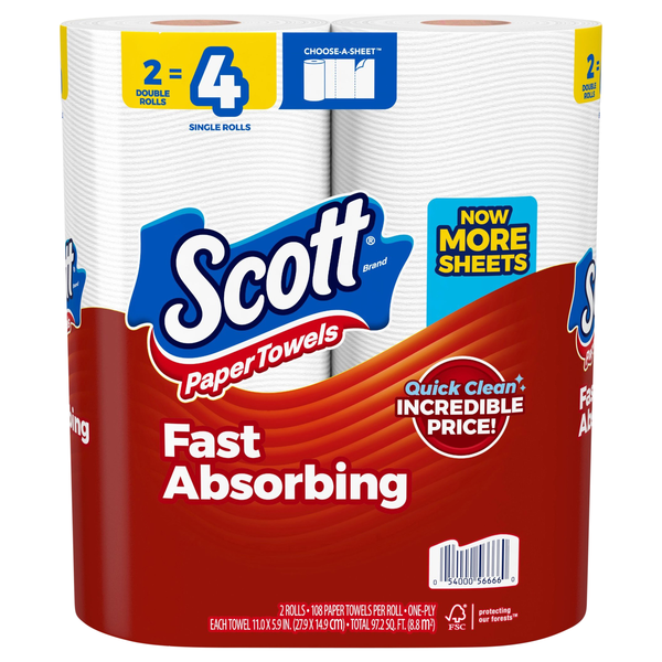 Scott Choose-A-Sheet Double Roll Paper Towels - 2 ct
