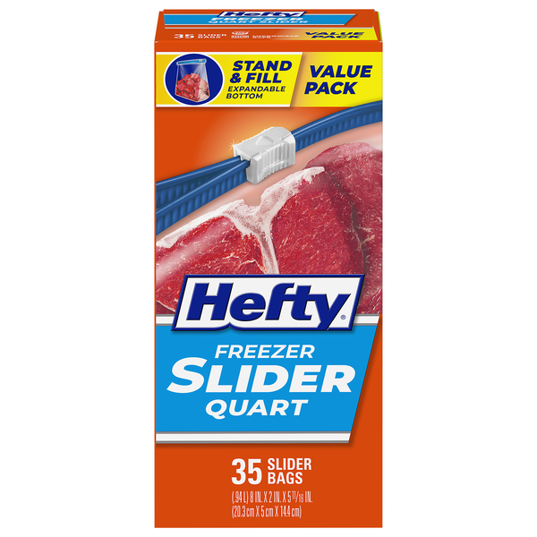 Hefty Slider Quart Freezer Bags