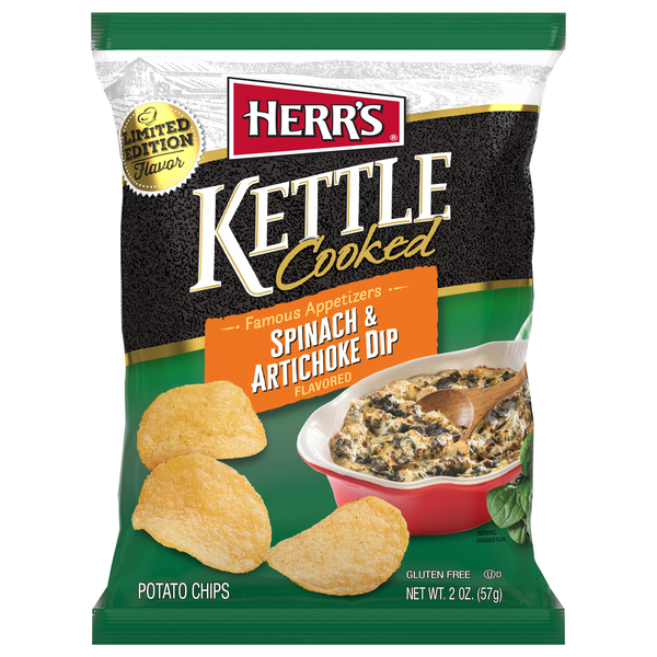Herr's Gluten Free Spinach & Artichoke Dip Kettle Cooked Potato Chips