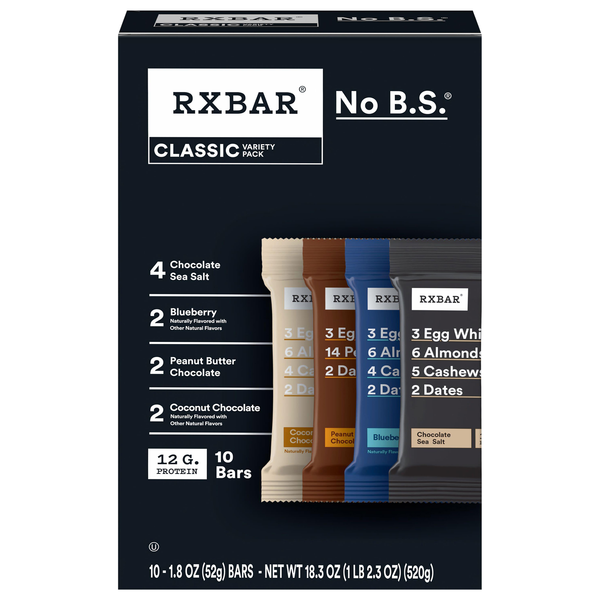 RXBAR Classic Variety Pack 12g Protein Bars - 10 ct